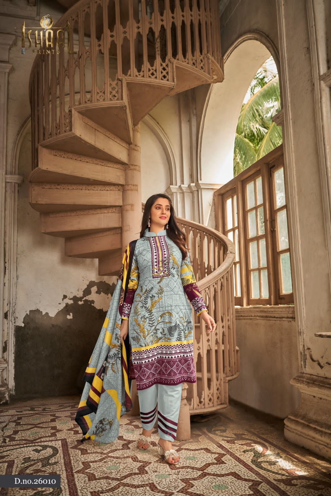 Gulmohar 26 By Ishaal Karachi Cotton Dress Material Catalog